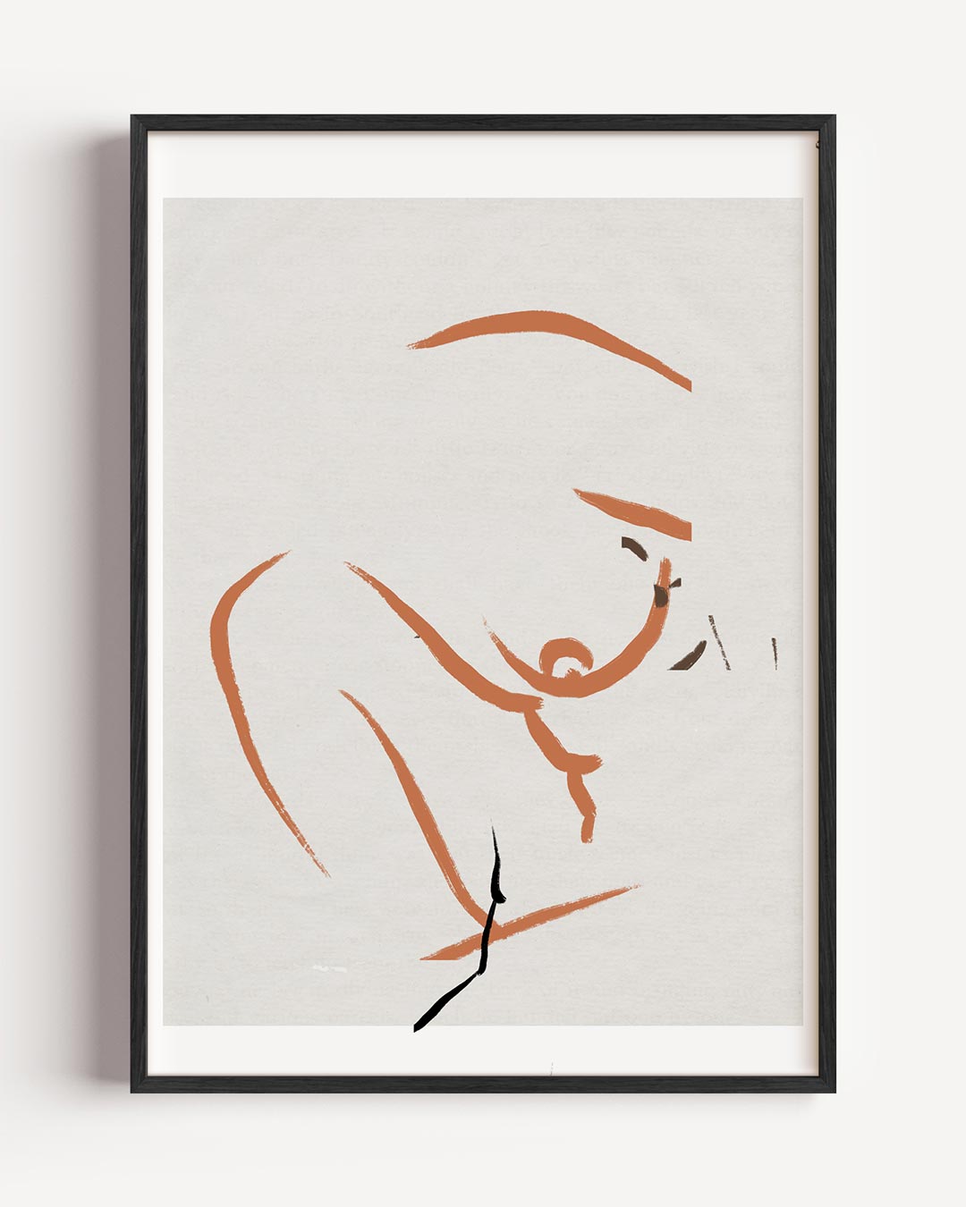 Elegante Lijnkunst Vrouwelijk Silhouet Poster-WallArtistic