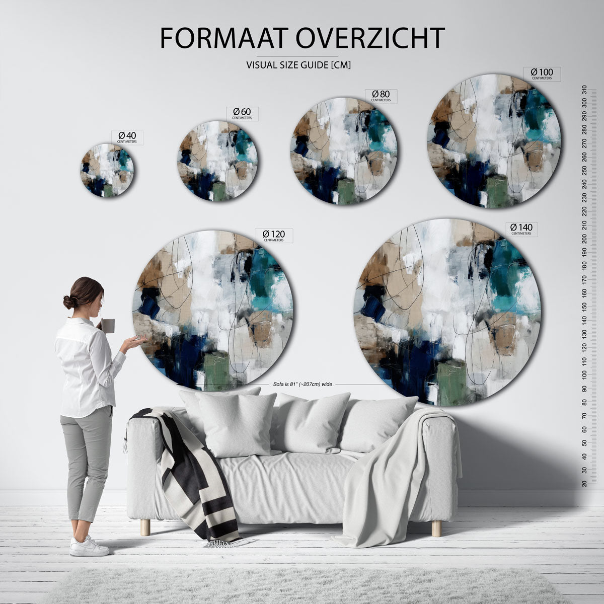 Abstracte vormen Muurcirkel