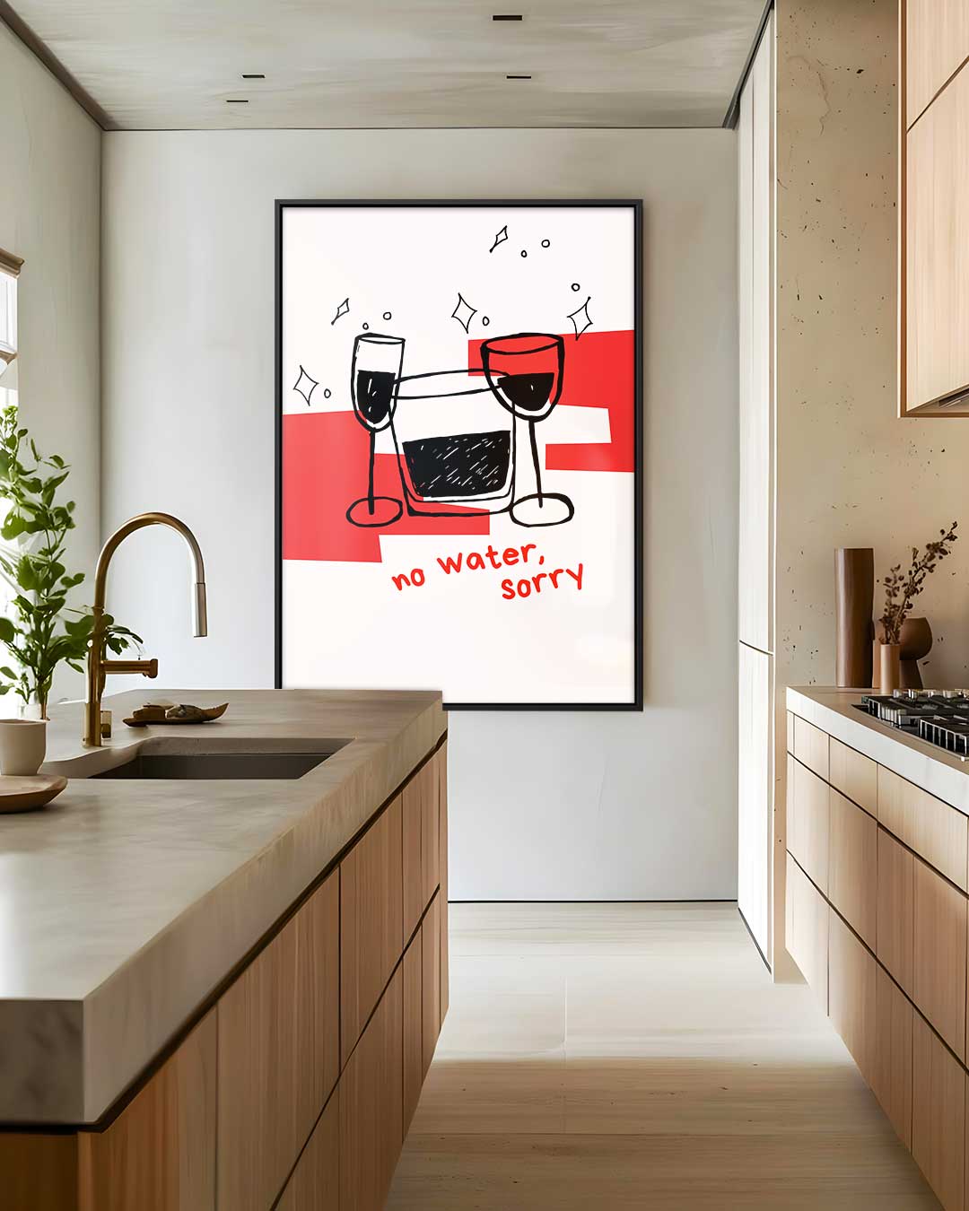 No Water, Sorry Kunstwerk-canvas-dibond-plexiglas-wanddecoratie-WallArtistic