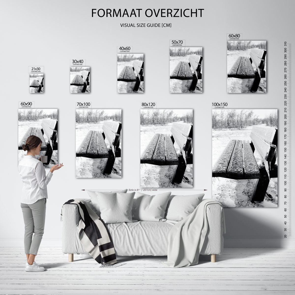 Ijsbank in winterlandschap Poster