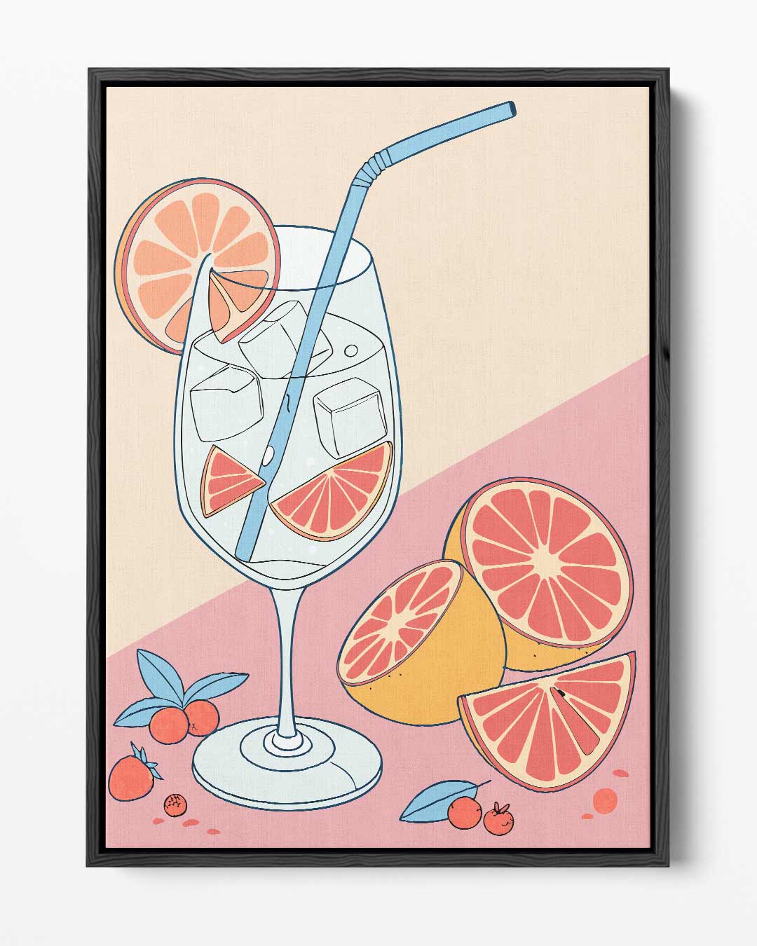 Zonnige Citrus Cocktail Kunstwerk-canvas-dibond-plexiglas-wanddecoratie-WallArtistic