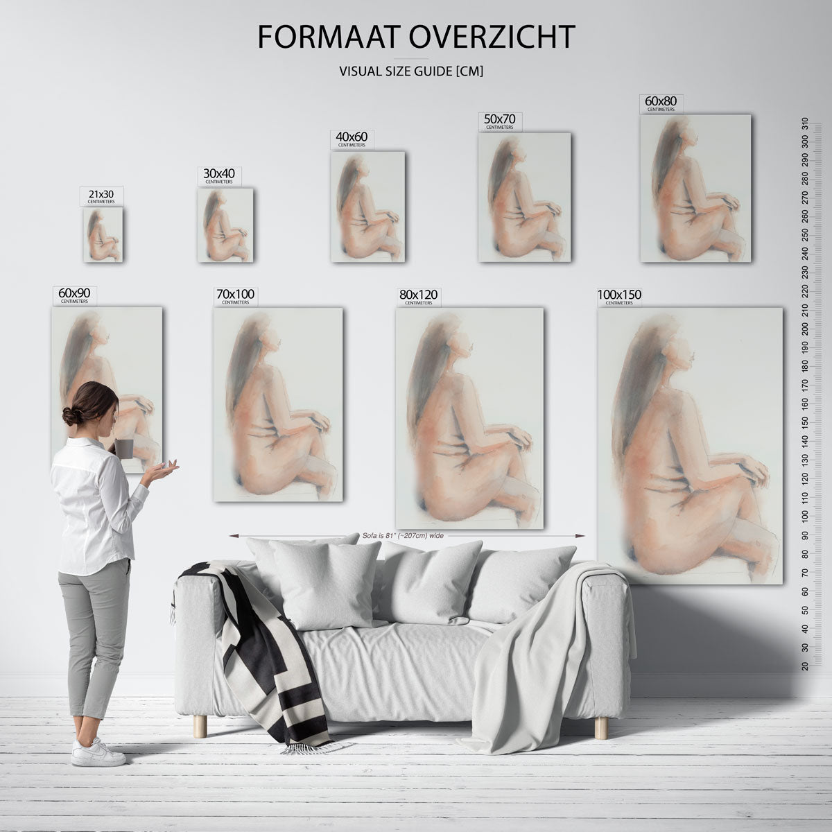 Zittende figuur Poster