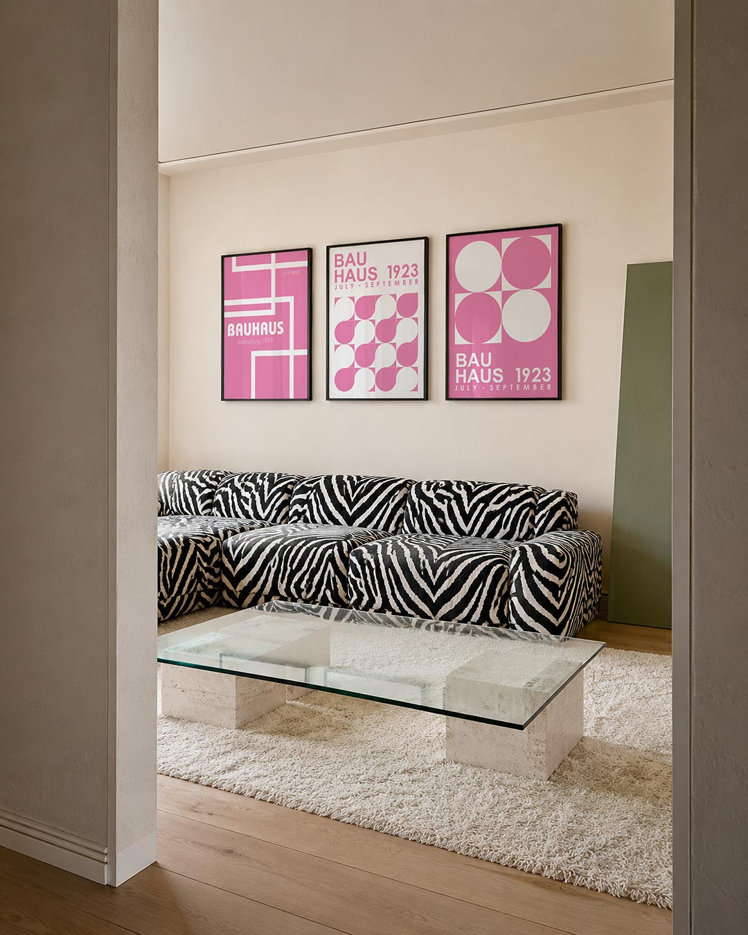 Roze lijnenspel Posterset