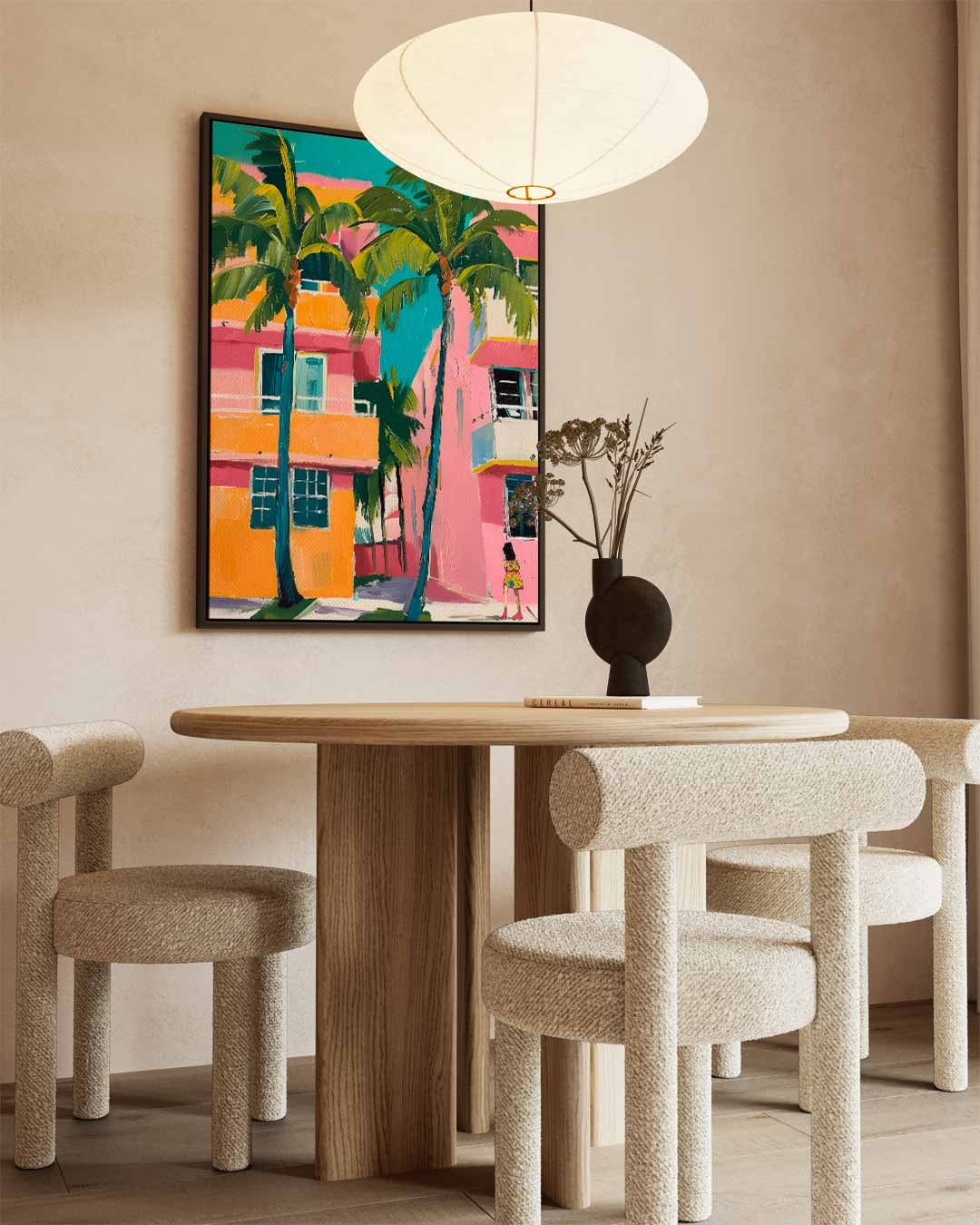 Zonnige Tropenstad Kunstwerk-canvas-dibond-plexiglas-wanddecoratie-WallArtistic