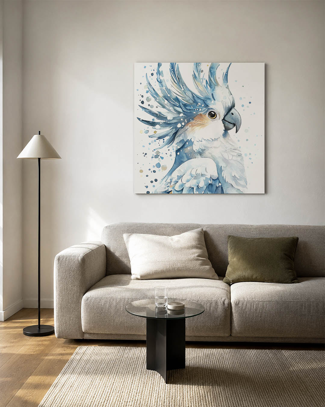 Vogelsilhouet met kleuren Kunstwerk