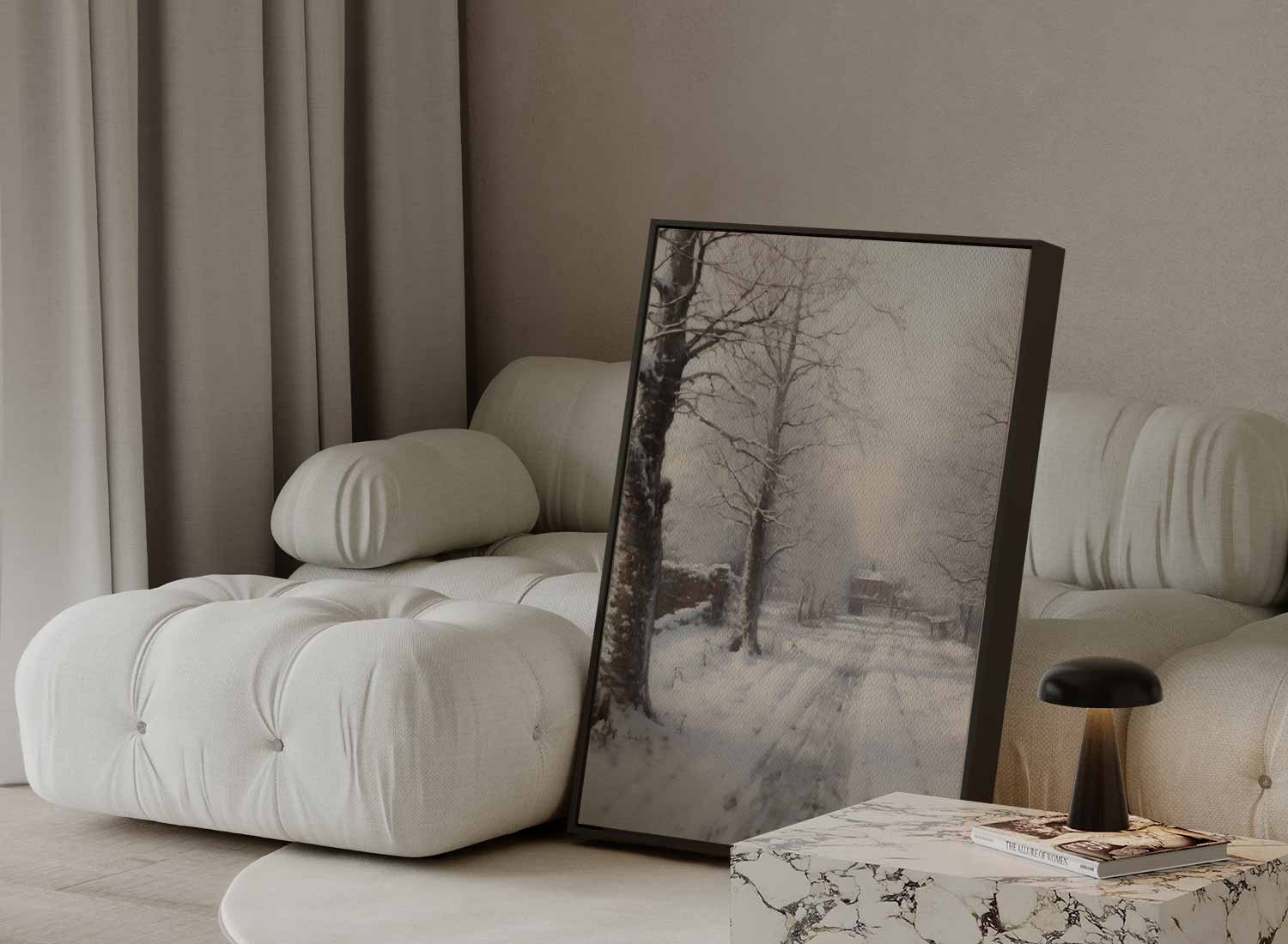 Winterlandschap in Sneeuw Kunstwerk-canvas-dibond-plexiglas-wanddecoratie-WallArtistic