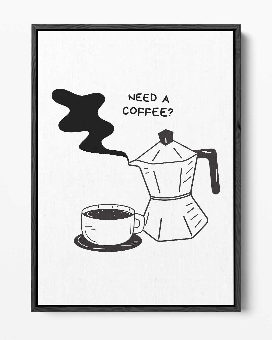 Koffie Illustratie Kunstwerk-canvas-dibond-plexiglas-wanddecoratie-WallArtistic