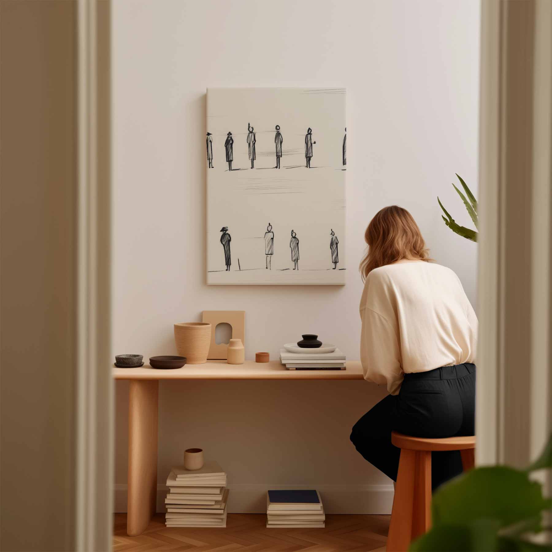 Mensen in Beweging Kunstwerk-canvas-dibond-plexiglas-wanddecoratie-WallArtistic