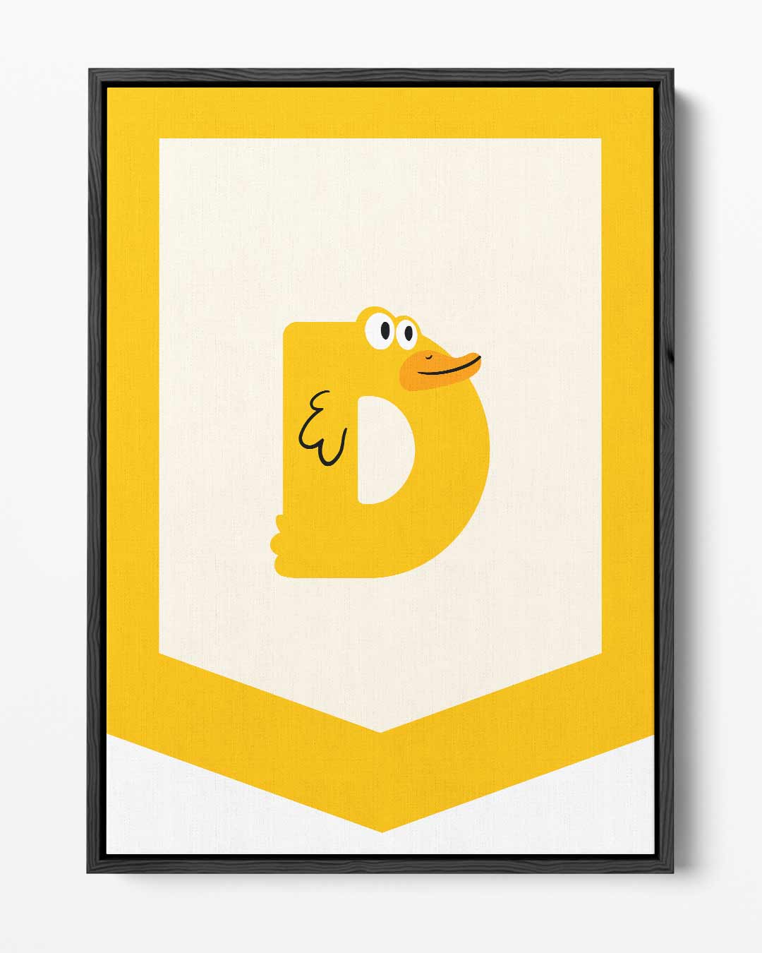 Speelse D-Eend Illustratie Kunstwerk-canvas-dibond-plexiglas-wanddecoratie-WallArtistic