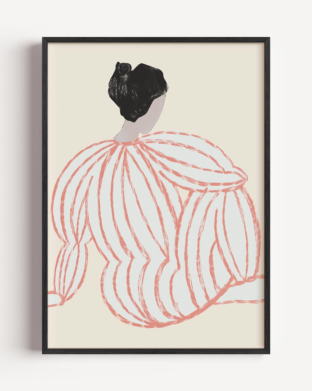 Elegante Gestreepte Silhouet Poster-WallArtistic