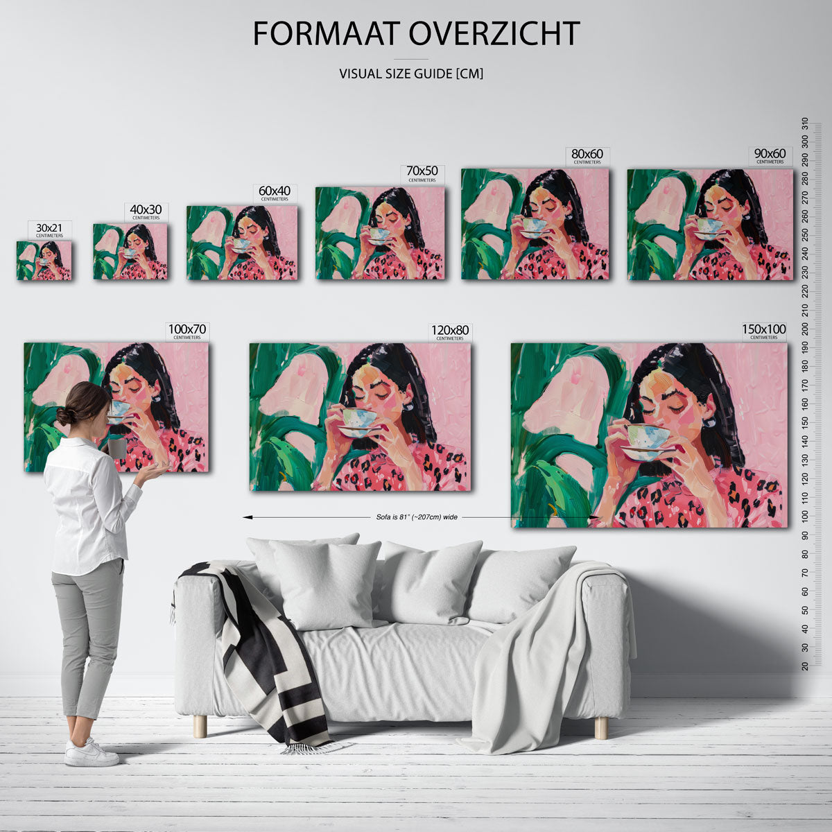 Vrouw met kopje Poster