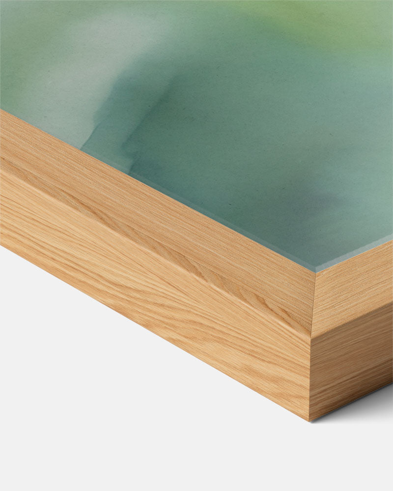 Rustgevende Groene Abstracte Poster-WallArtistic