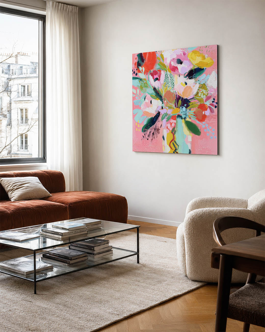 Kleurrijke bloemexplosie Kunstwerk