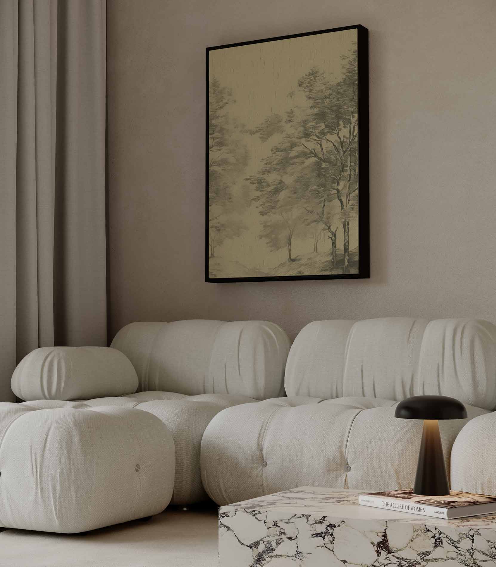 Serene Boslandschap Kunstwerk-canvas-dibond-plexiglas-wanddecoratie-WallArtistic