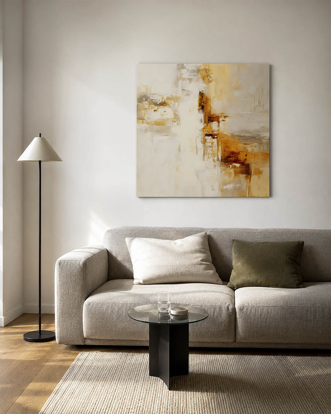 Gelaagde kleurencompositie Kunstwerk