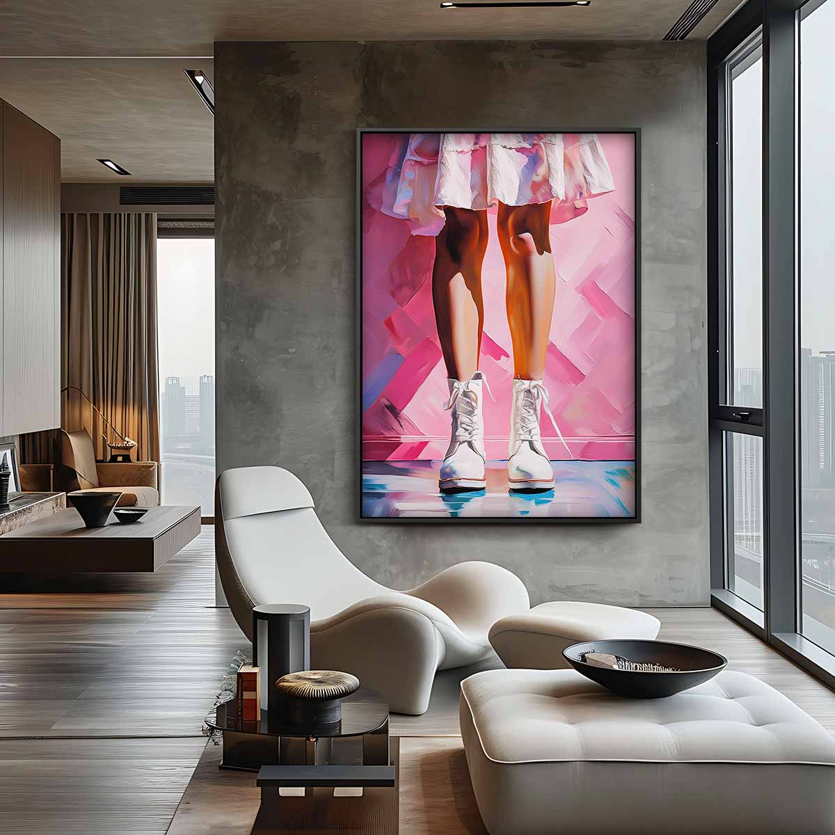 Stoere Stappers in Roze Sfeer Kunstwerk-canvas-dibond-plexiglas-wanddecoratie-WallArtistic