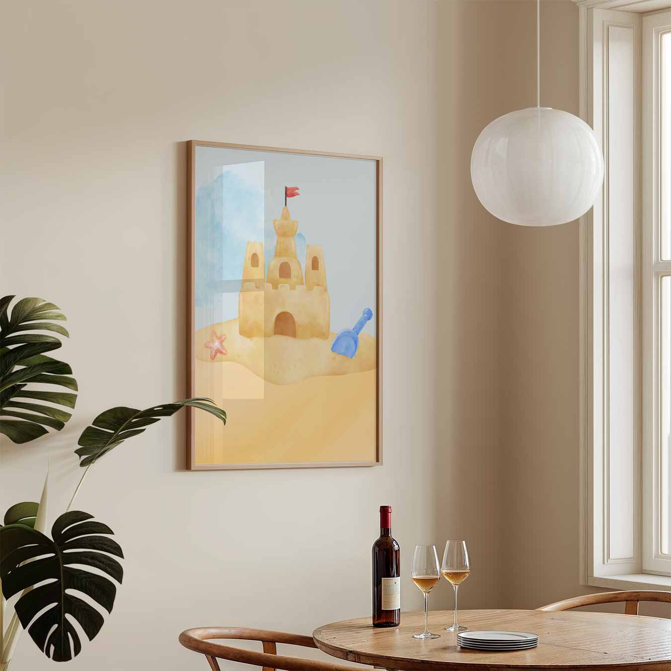 Zomers Zandkasteel Illustratie Poster