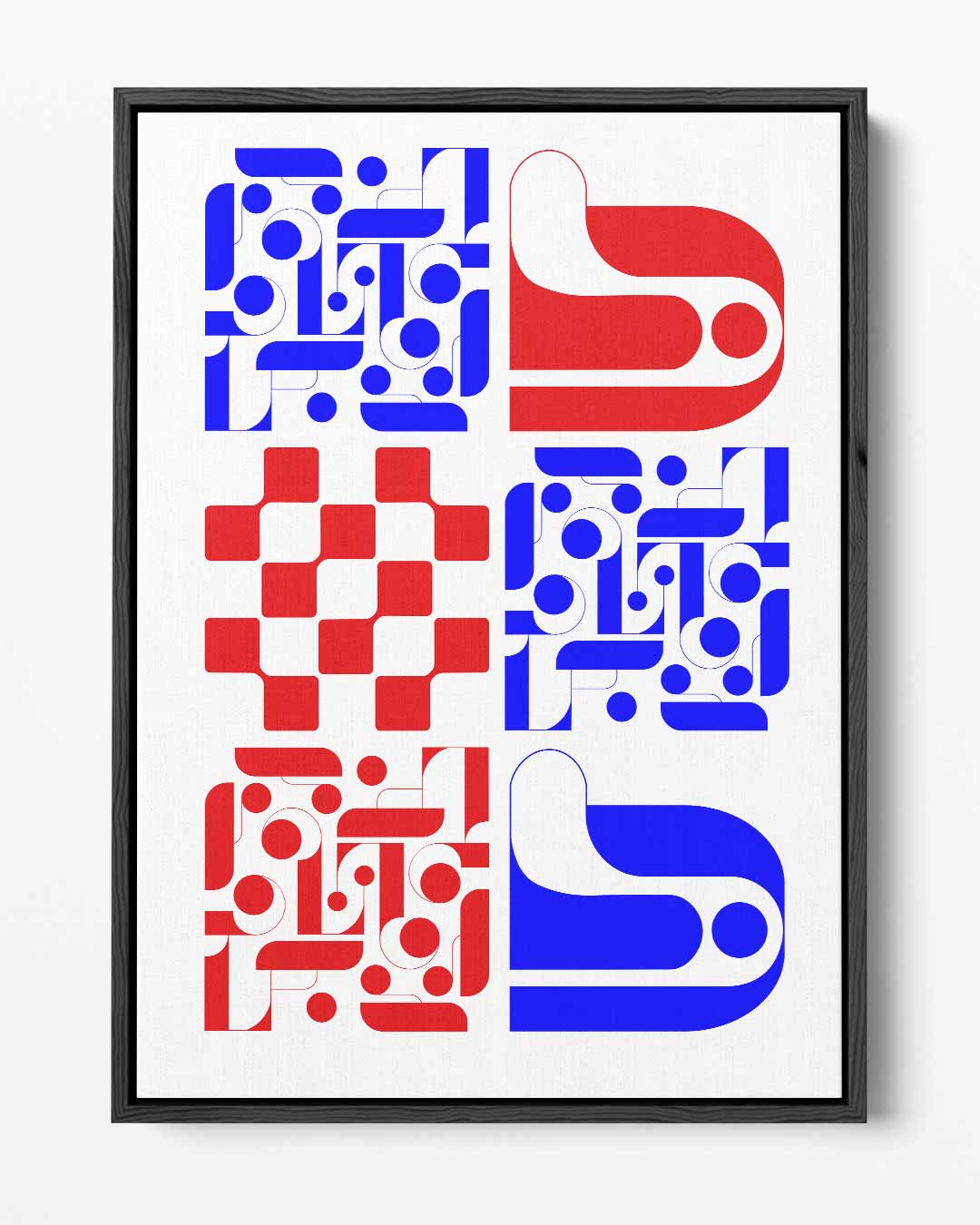 Kleurrijke Geometrische Abstractie Kunstwerk-canvas-dibond-plexiglas-wanddecoratie-WallArtistic