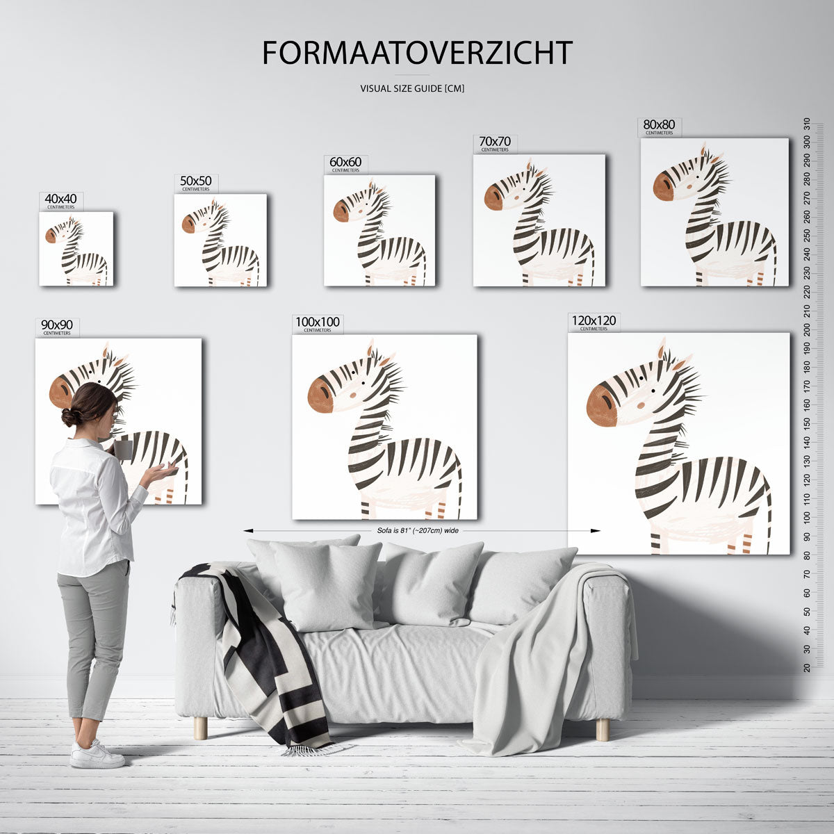 Zebra illustratie Poster