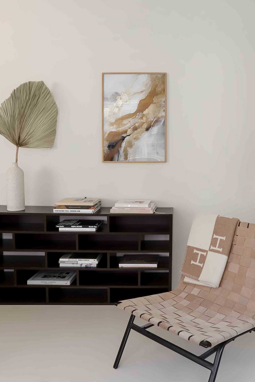 Abstracte beige en gouden Poster