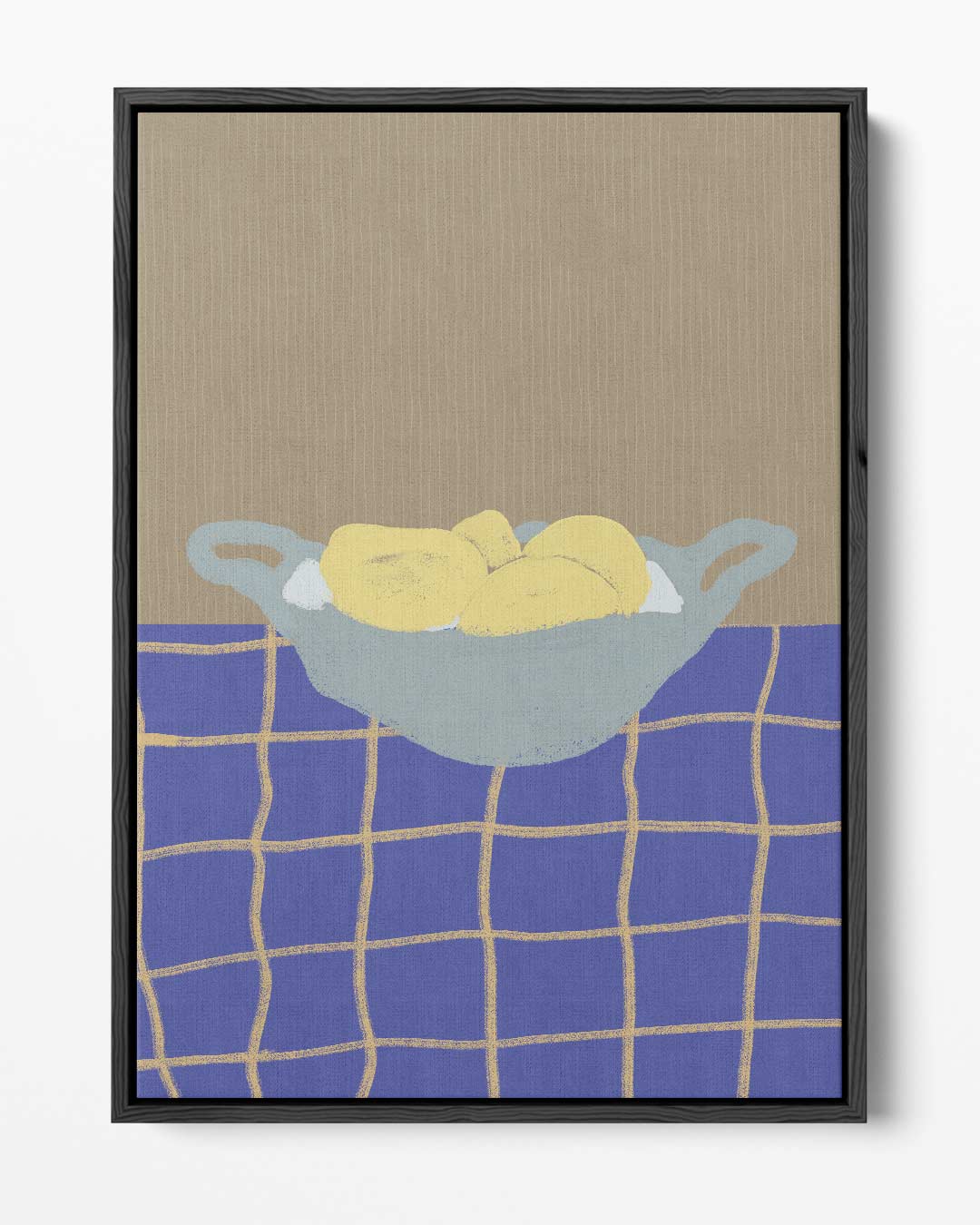 Citroenen in een Blauwe Kamer Kunstwerk-canvas-dibond-plexiglas-wanddecoratie-WallArtistic