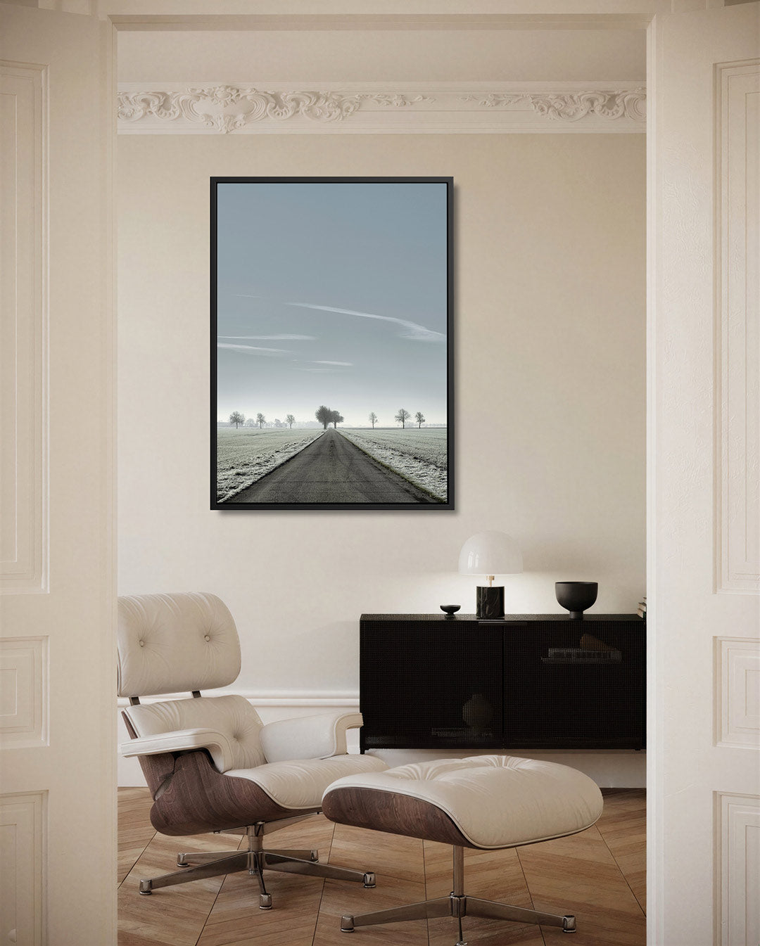 Rustige weglandschap Kunstwerk