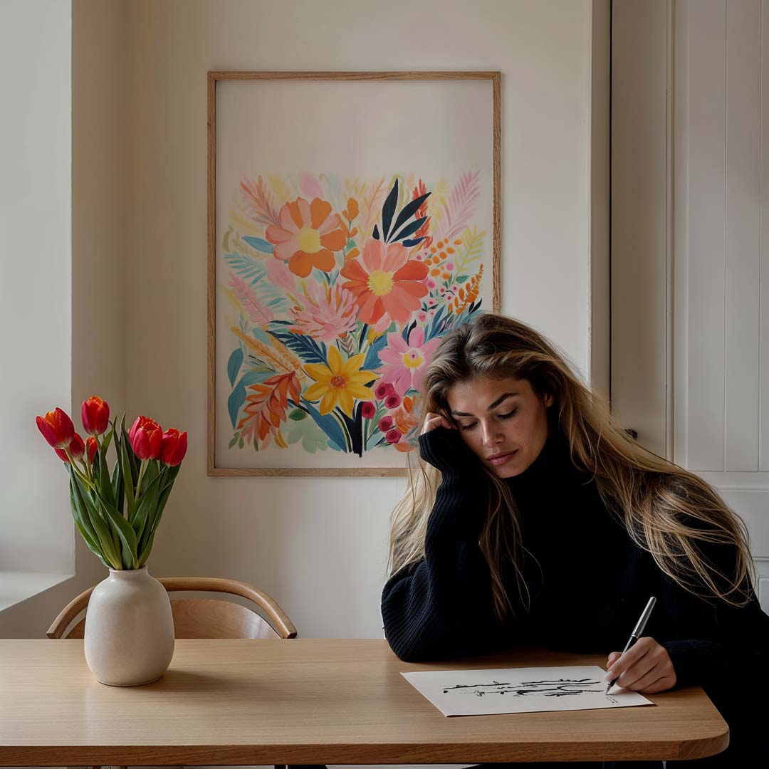 Vrolijke Bloemenpracht Poster-WallArtistic