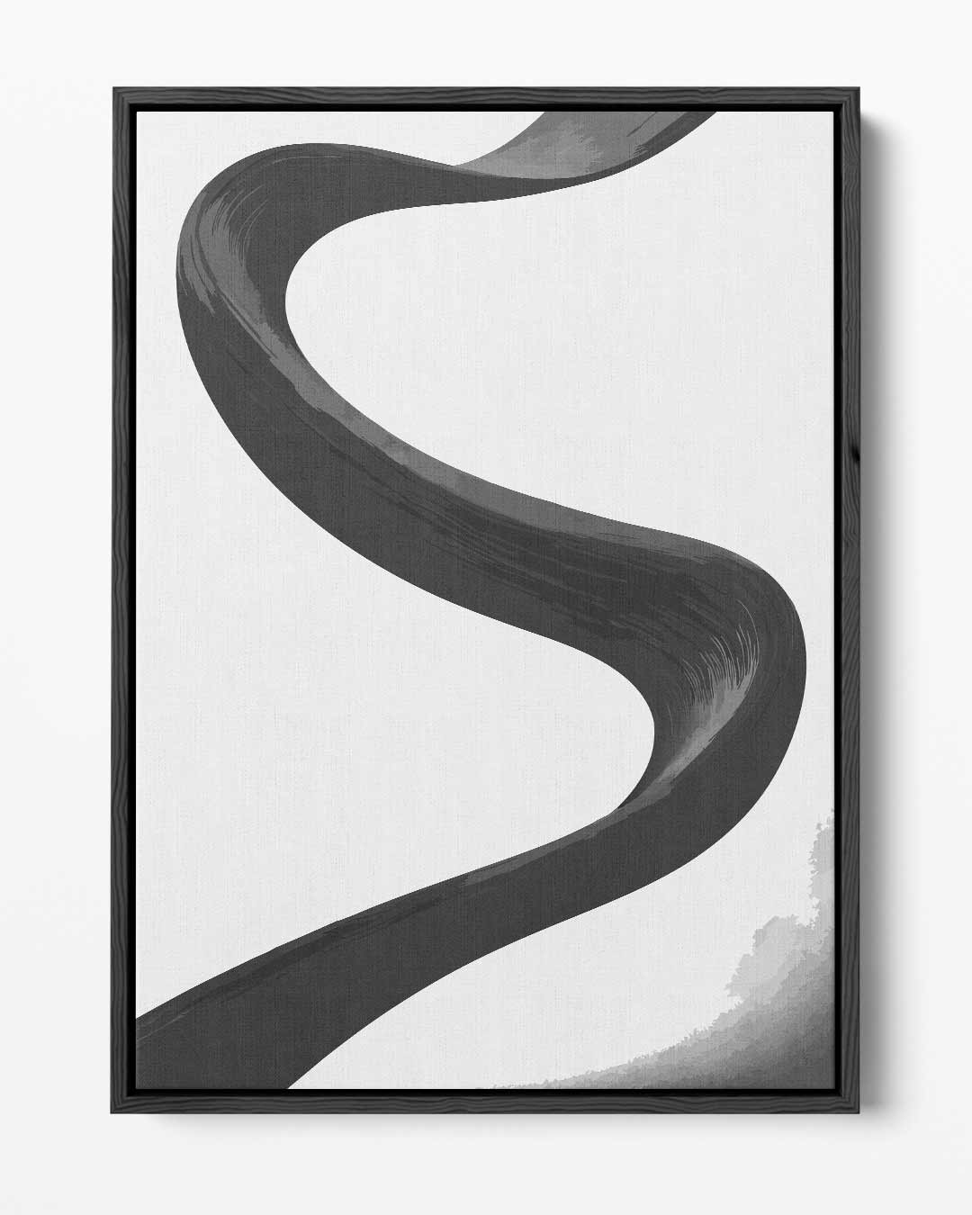 Zwarte Slang Beweging Kunstwerk-canvas-dibond-plexiglas-wanddecoratie-WallArtistic