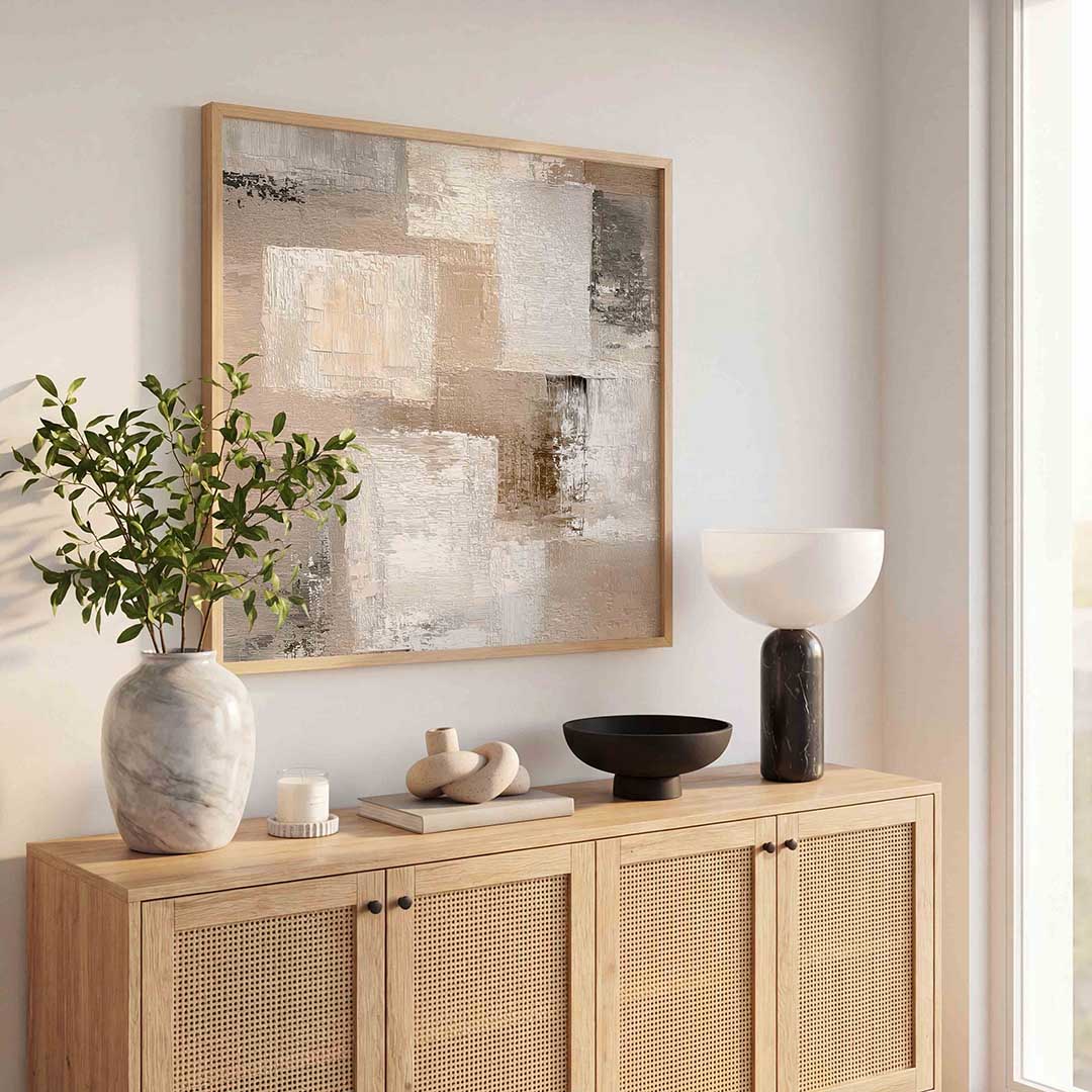 Abstracte beige vlakken Poster