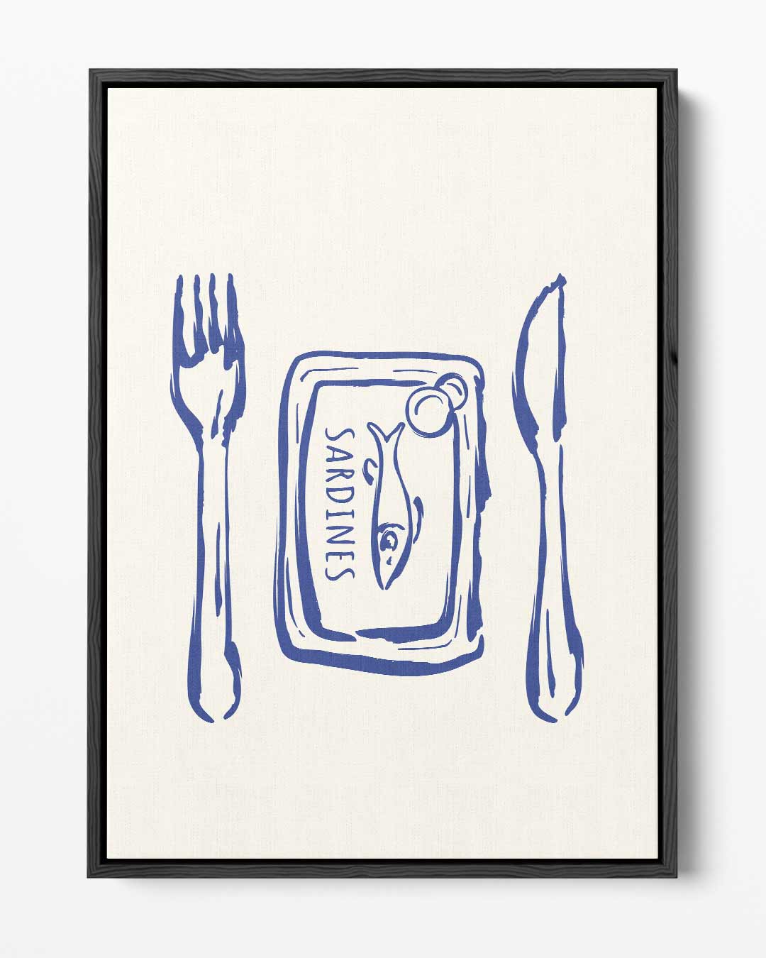 Sardines op Tafel - Grafische Print Kunstwerk-canvas-dibond-plexiglas-wanddecoratie-WallArtistic