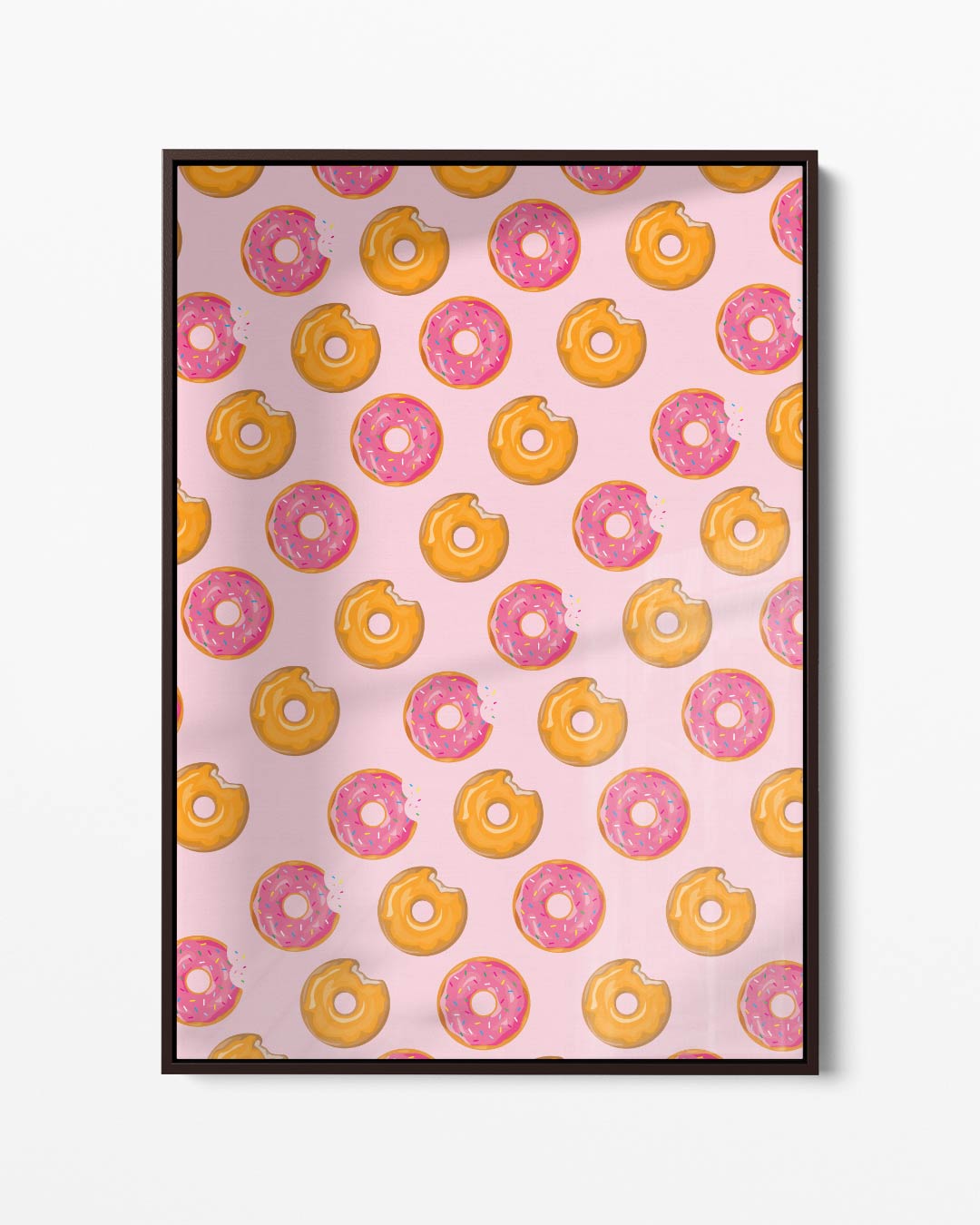 Vrolijke Donut Herhaling Kunstwerk-canvas-dibond-plexiglas-wanddecoratie-WallArtistic