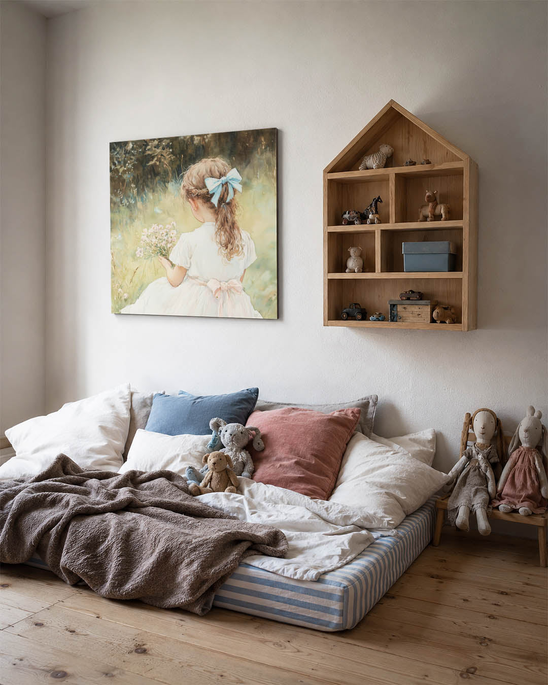 Meisje met bloemen Kunstwerk
