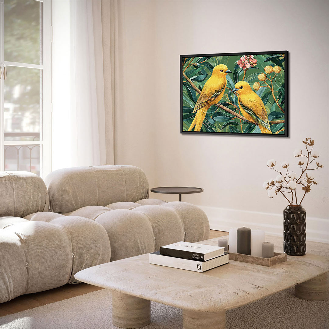 Vogels en bladeren Kunstwerk