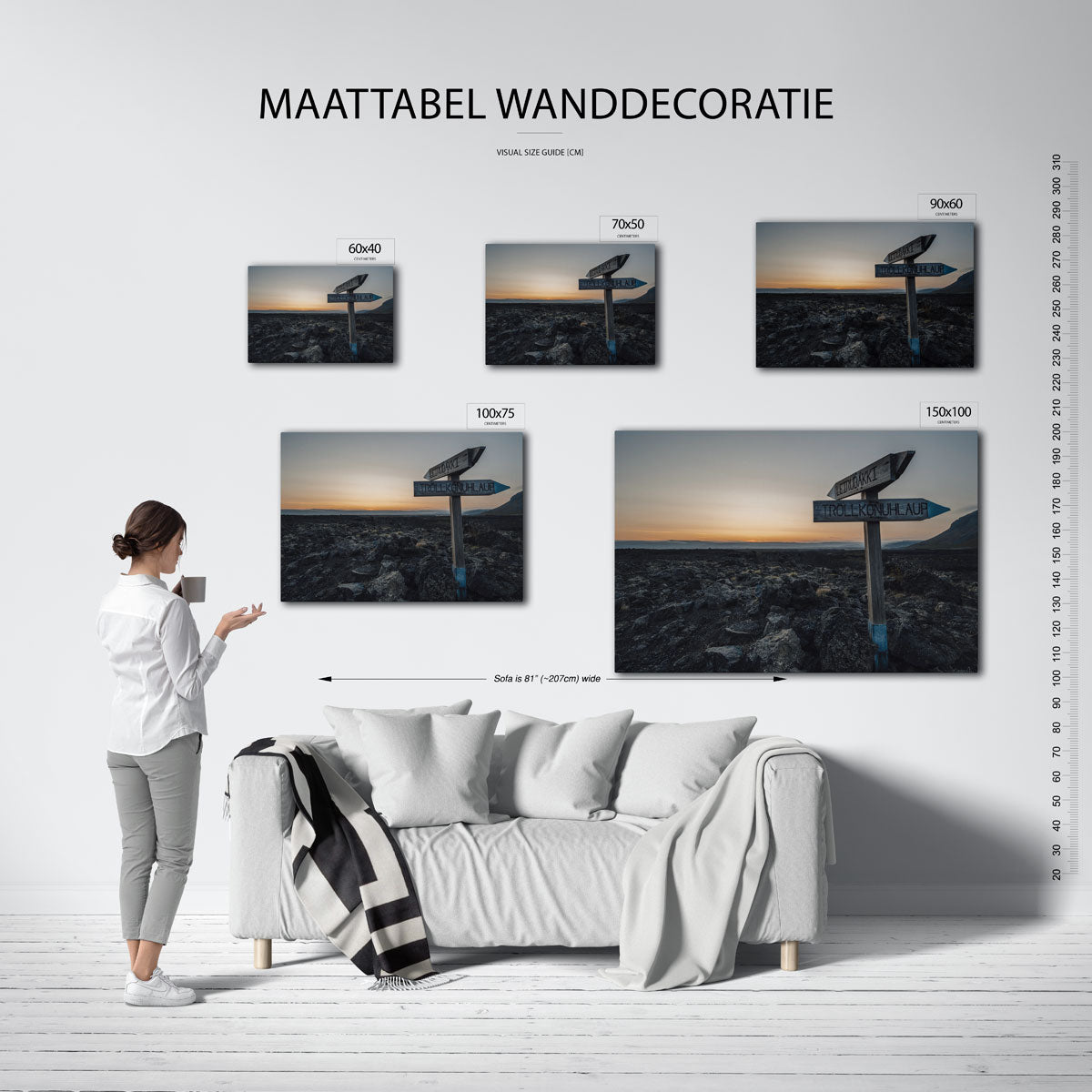 Landschap met wegwijzer Kunstwerk