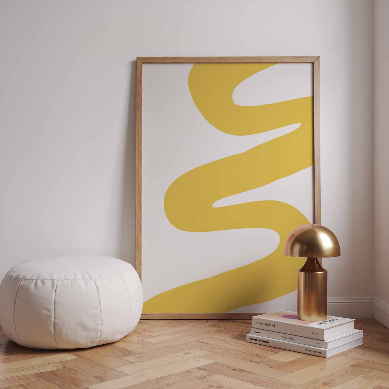 Vrolijke Gele Swirl Poster