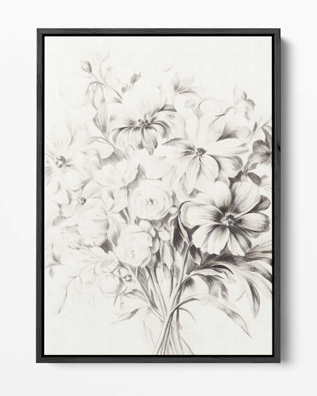 Zwart-wit Bloemenpracht Kunstwerk-canvas-dibond-plexiglas-wanddecoratie-WallArtistic