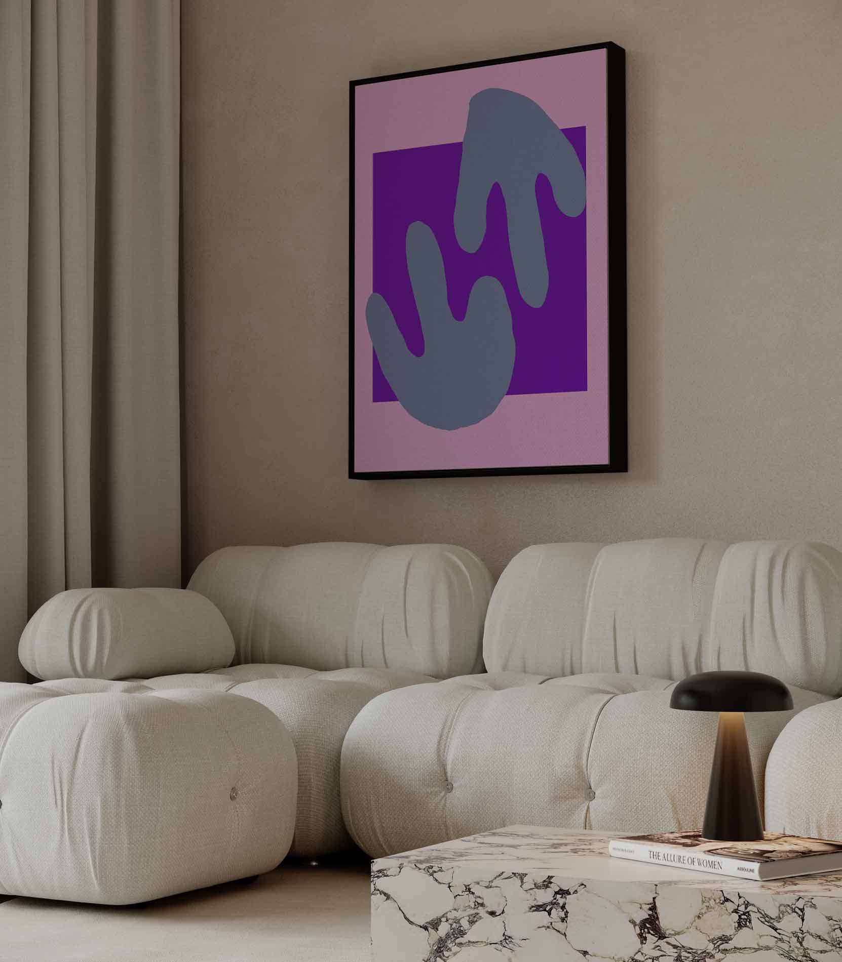 Abstracte Vormen in Pastel Kunstwerk-canvas-dibond-plexiglas-wanddecoratie-WallArtistic