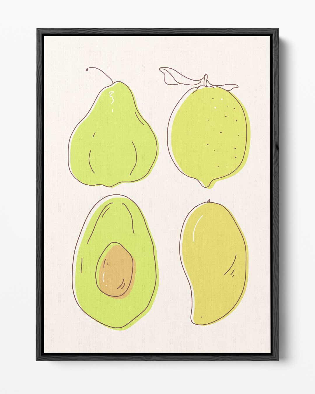 Fruitige Illustratie van Vruchten Kunstwerk-canvas-dibond-plexiglas-wanddecoratie-WallArtistic