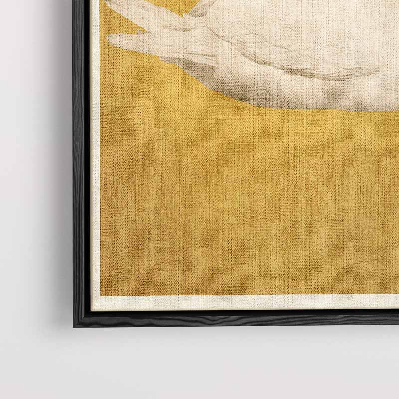Sierlijke Zwaan op Gouden Achtergrond Kunstwerk-canvas-dibond-plexiglas-wanddecoratie-WallArtistic