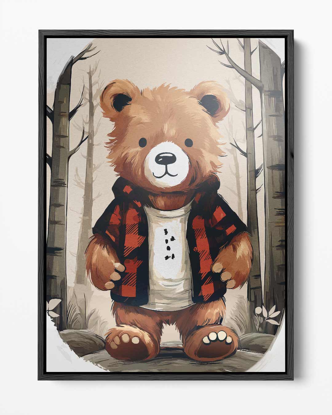Wanddecoratie Beer in Houtlook Kunstwerk-canvas-dibond-plexiglas-wanddecoratie-WallArtistic