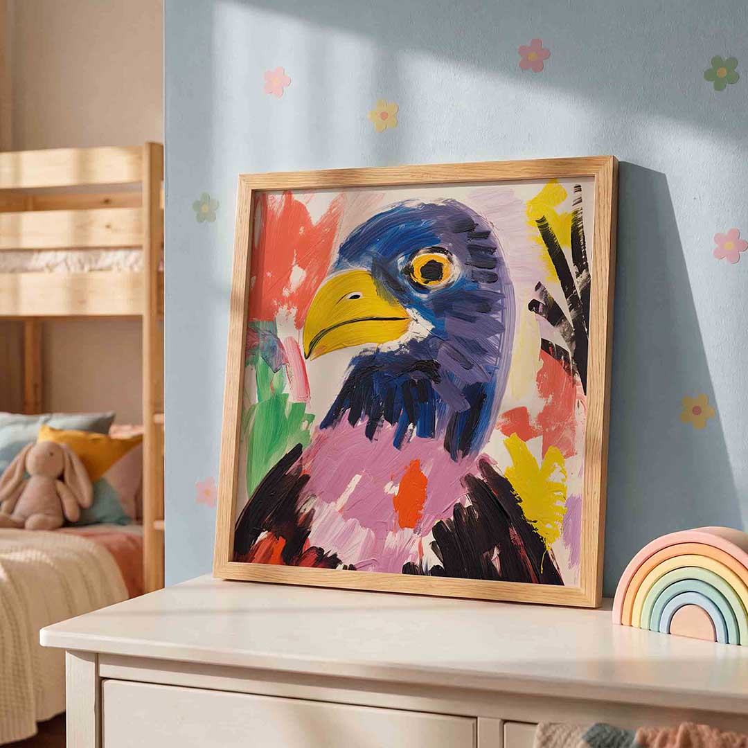 Vogel met kleurrijke veren Poster