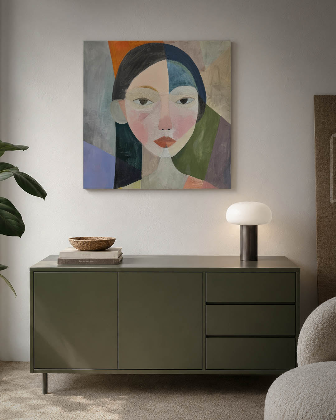 Geometrisch portret Kunstwerk