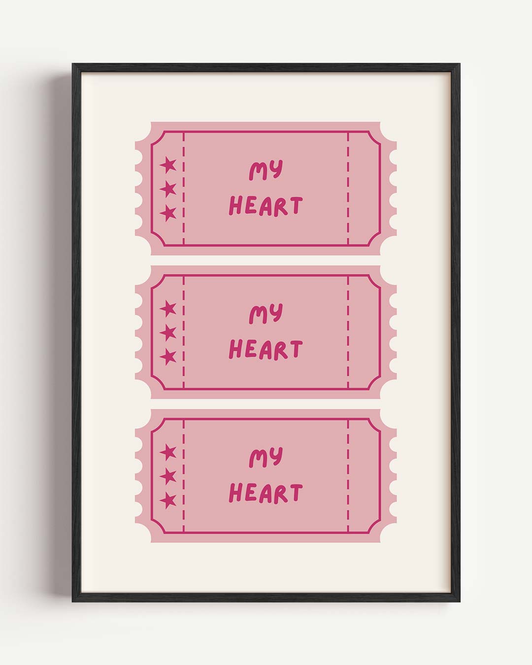 Romantische Vintage Ticket Poster