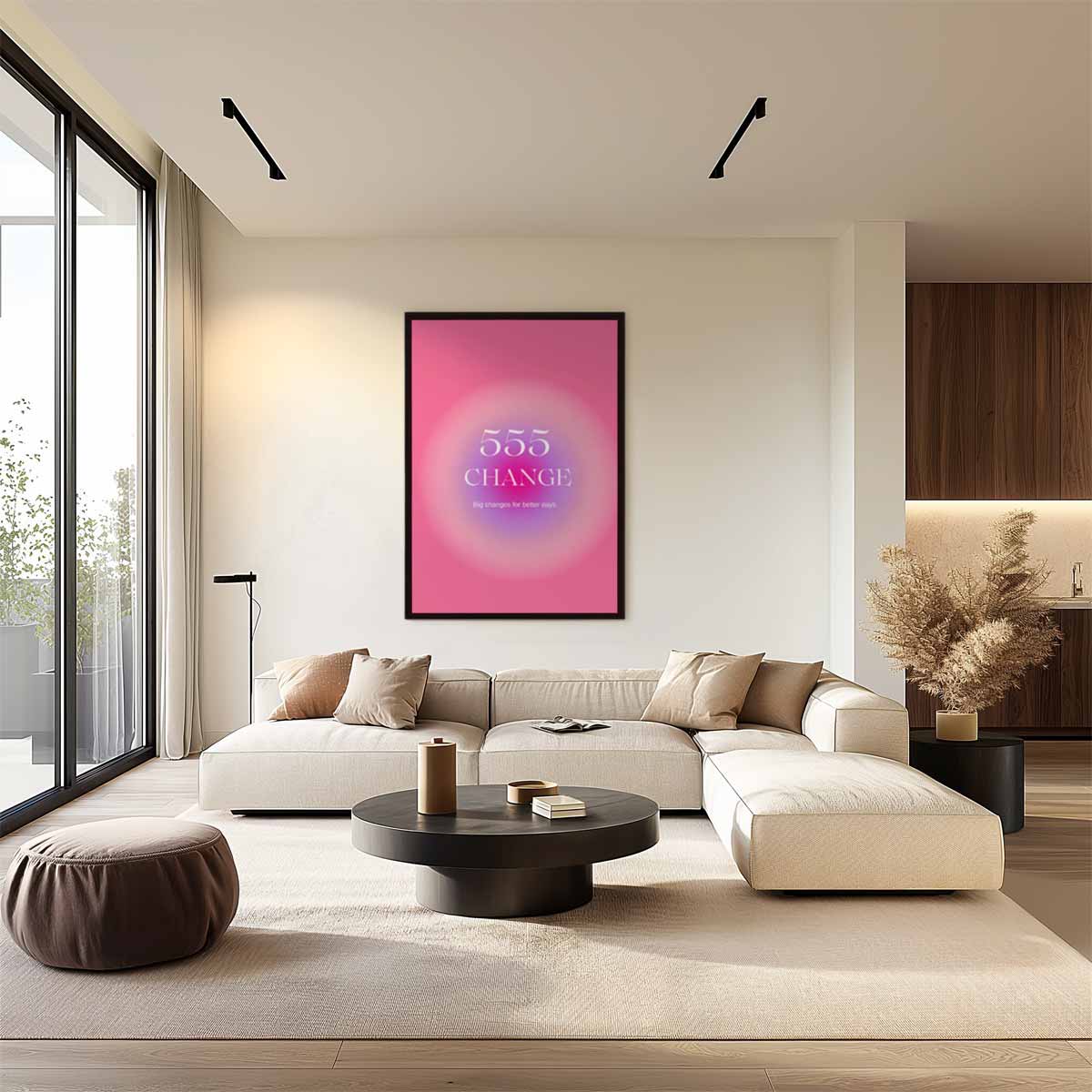 Inspirerende Wenskaart "555 Change Kunstwerk-canvas-dibond-plexiglas-wanddecoratie-WallArtistic