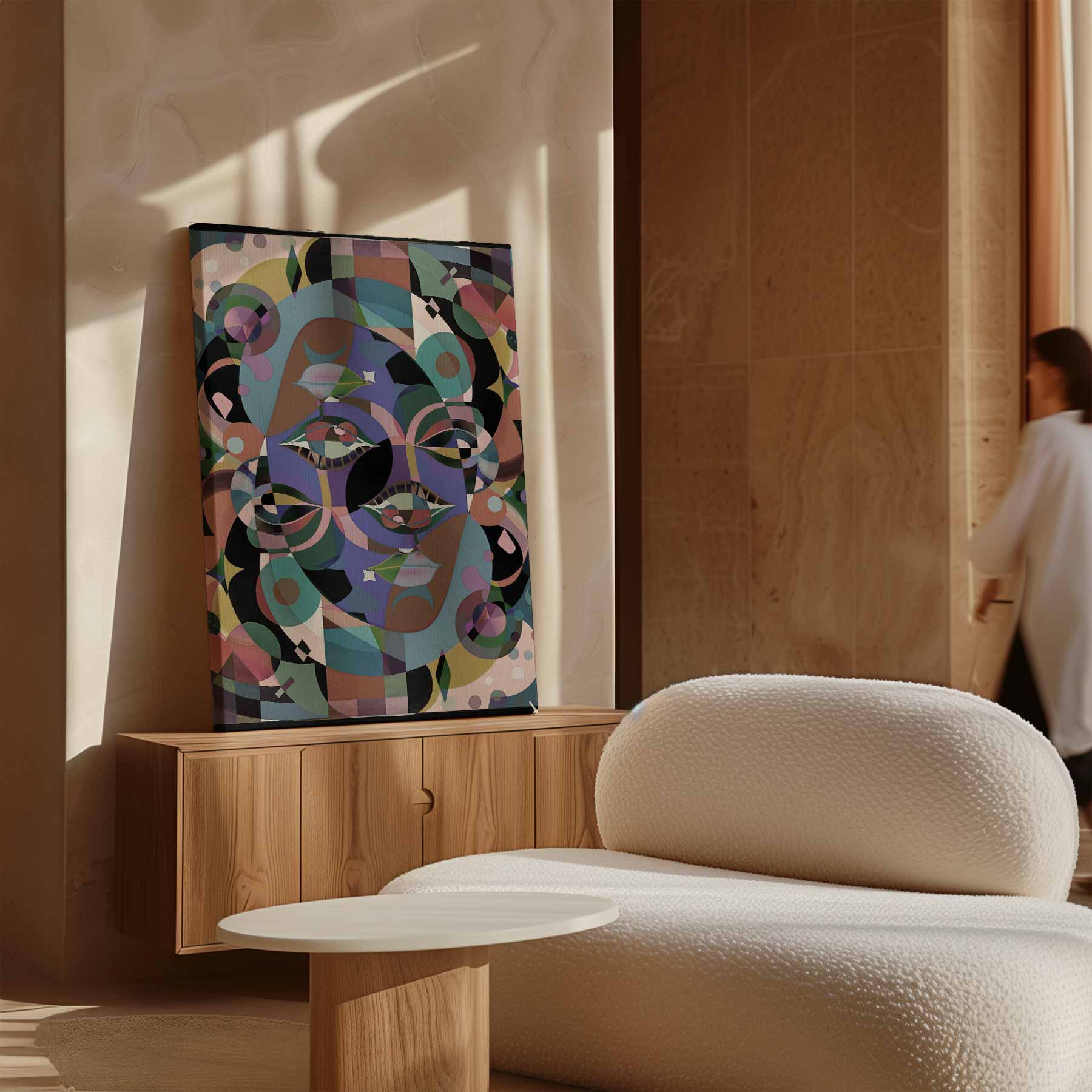 Kleurrijke Abstractie Kunstwerk-canvas-dibond-plexiglas-wanddecoratie-WallArtistic
