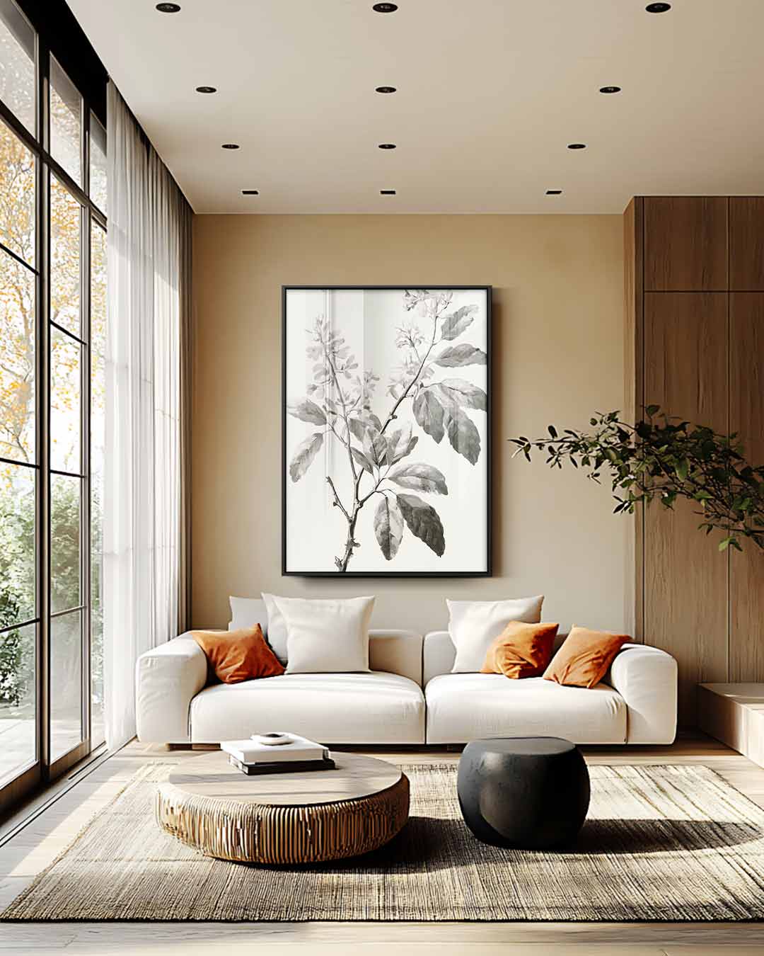 Botanische Elegantie Kunstwerk-canvas-dibond-plexiglas-wanddecoratie-WallArtistic