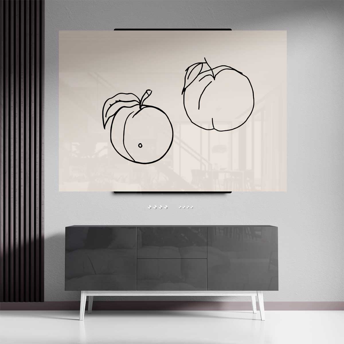 Zachte Vruchten Lijntekening Kunstwerk-canvas-dibond-plexiglas-wanddecoratie-WallArtistic