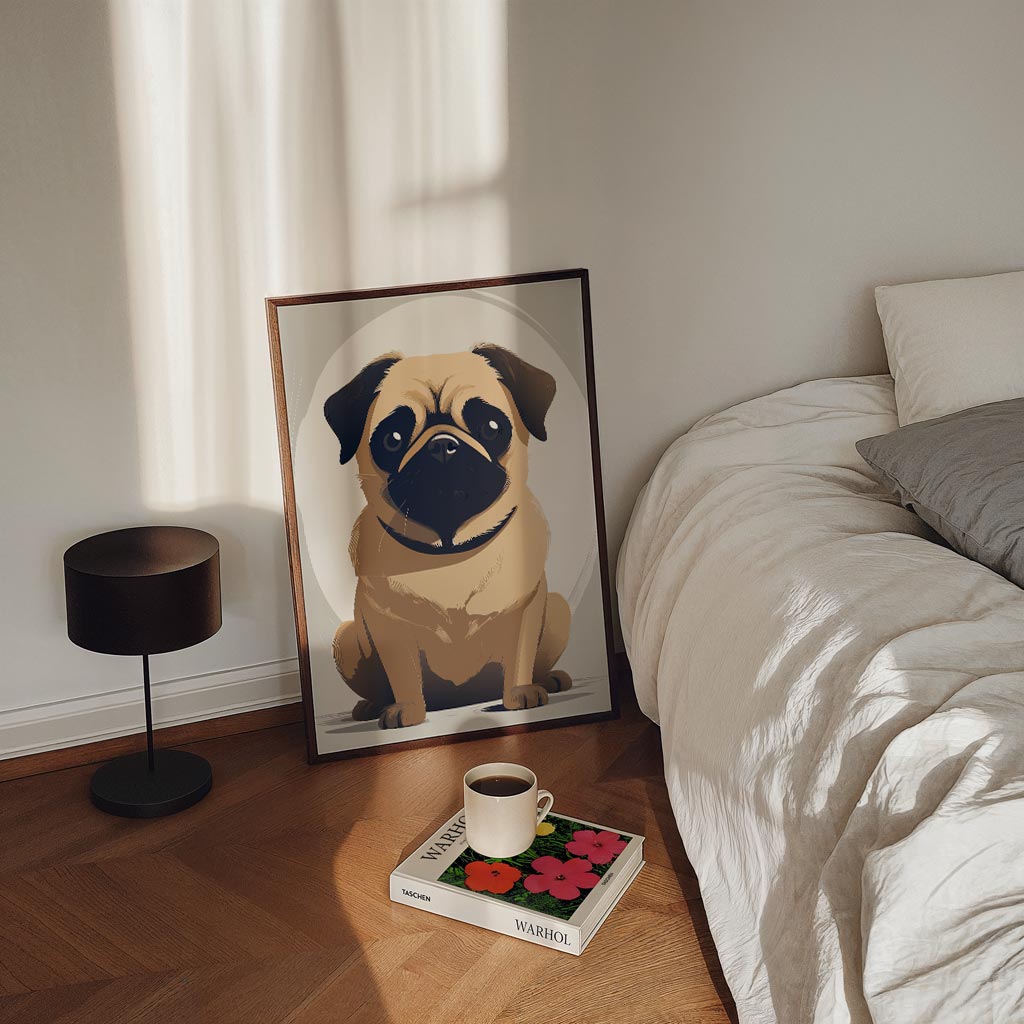 Schattige Mopshond Illustratie Poster