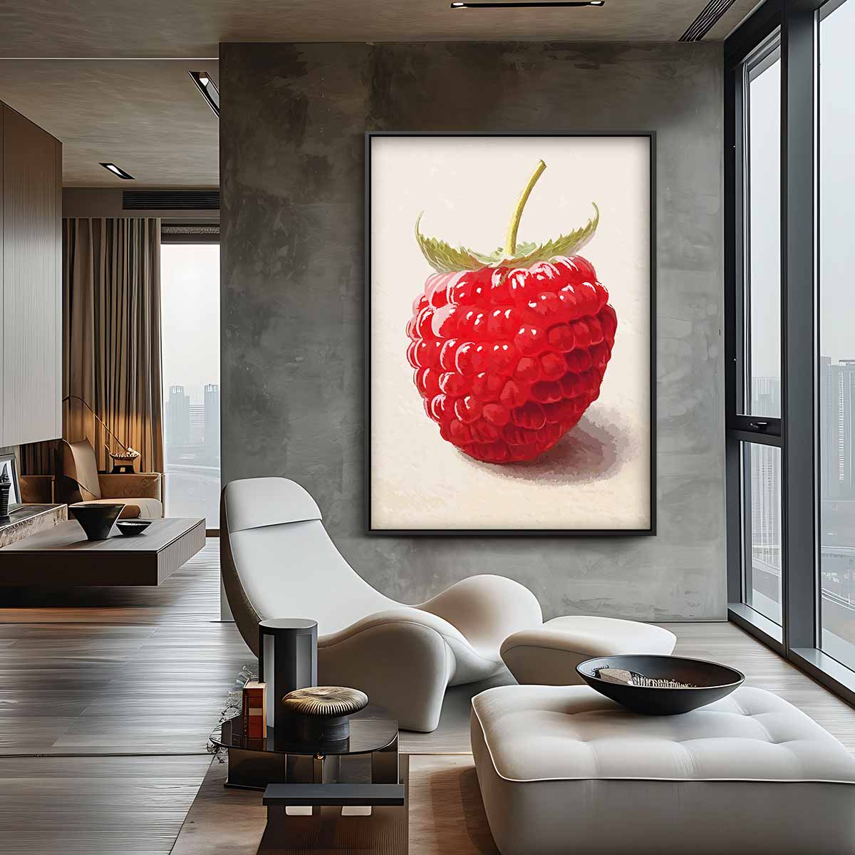 Frisse Framboos Kunstwerk-canvas-dibond-plexiglas-wanddecoratie-WallArtistic