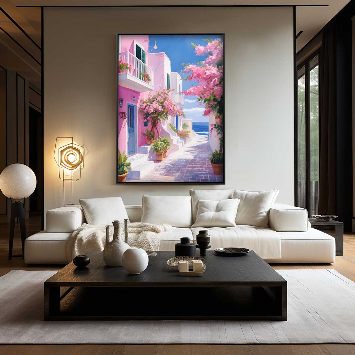 Zonovergoten Straatje Kunstwerk-canvas-dibond-plexiglas-wanddecoratie-WallArtistic
